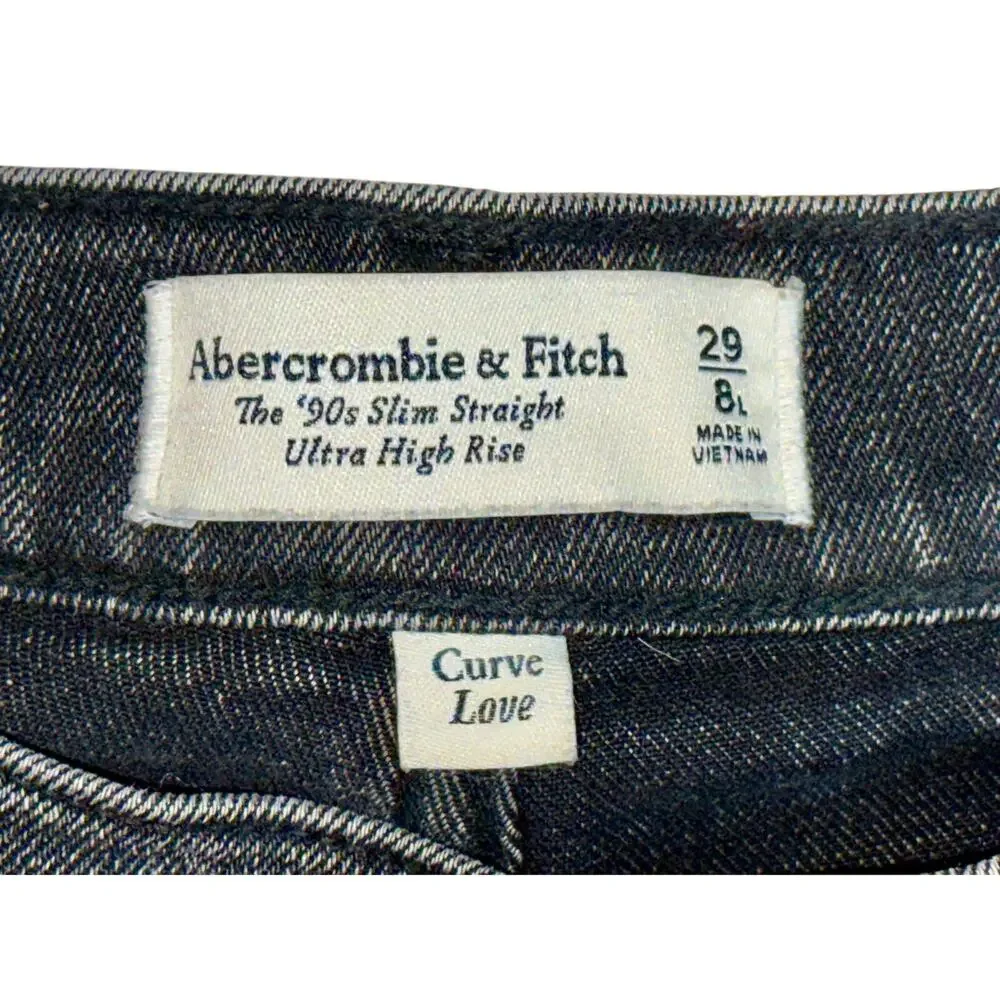 Abercrombie & Fitch Curve Love 90s Slim Straight Ultra High Rise Jeans Size 29 8